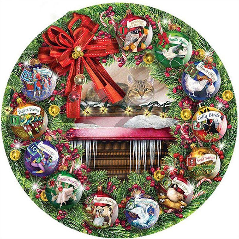 5d Diamond Christmas Painting Winter Full Round Diamond Embroidery Rhinestones Pictures Embroidery Cross Stitch Rhinestone New Arrival Home Decor