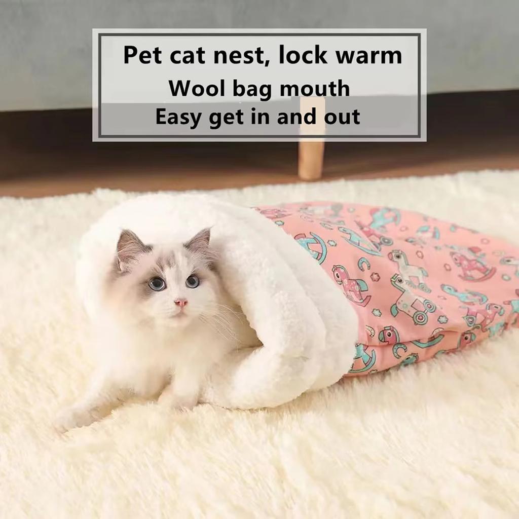 Warm Sleeping Bag Feel Thickened Winter Pet Pocket Type Quilt Bed Puppy Soft Comfortable Pet Supplies