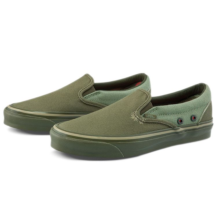 Vans Nigel Cabourn X OG Classic Slip-On LX USMC Army Mix Unisex Sneakers Green VN0A45JK9TA