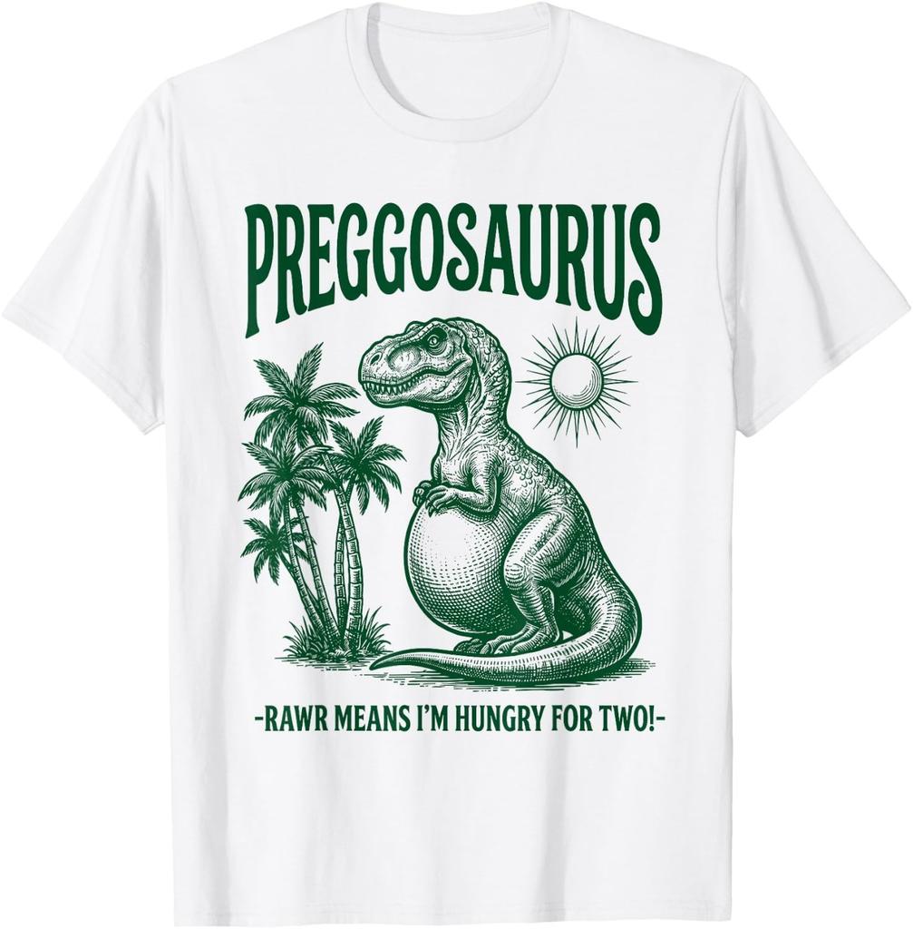 Preggosaurus Рррр Значит, я голодна за двоих Смешная футболка для мамы унисекс