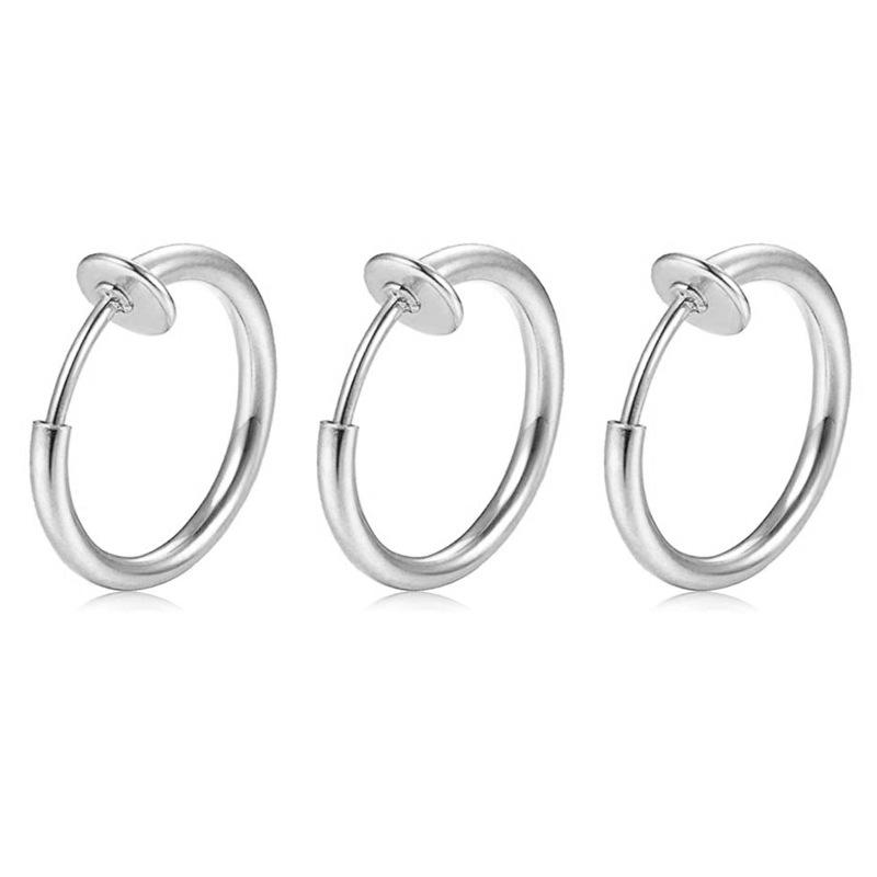 C-образный двойной круглый зажим для ушей Носовое кольцо Поддельное носовое кольцо Комбинированный набор 12 в одном