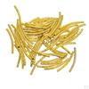 50Pcs Curved Tube Long Noodle Spacer 5mm Carved Brass Metal Finding Beads for DIY Jewelry Making