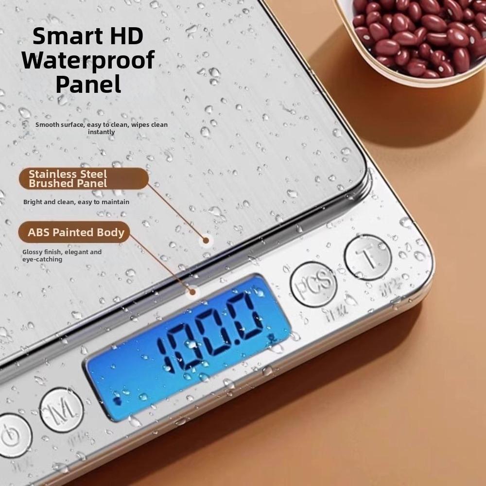 LCD Display Food Weighing Scale Stainless Steel Coffee Balance Scale For Diet Tracking