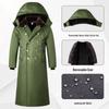 Extra Long Waterproof Army Coat with Fleece Lining, Thickened Cotton Padding, and Detachable Multifunctional Features for Cold Weather Protection