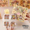 100PCS Cartoon Capybara Children Sticker DIY Hand Ledger Sticker Notebook Sticker Birthday Gift