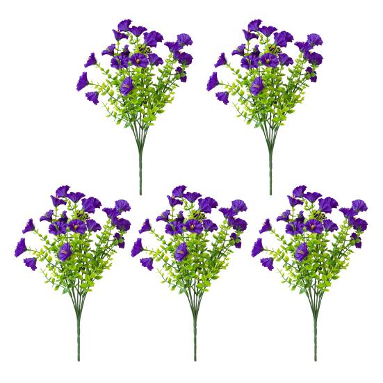 Букет искусственных цветов петунии, искусственные цветы для улицы, реалистичные, устойчивые к ультрафиолетовому излучению, искусственные цветы для крыльца, патио, подвесной корзины