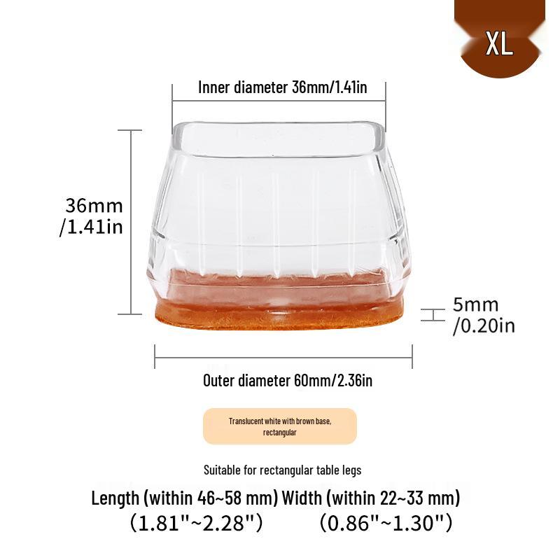 Силиконовые накладки на ножки стульев с фетровыми накладками - Защита мебели и снижение шума