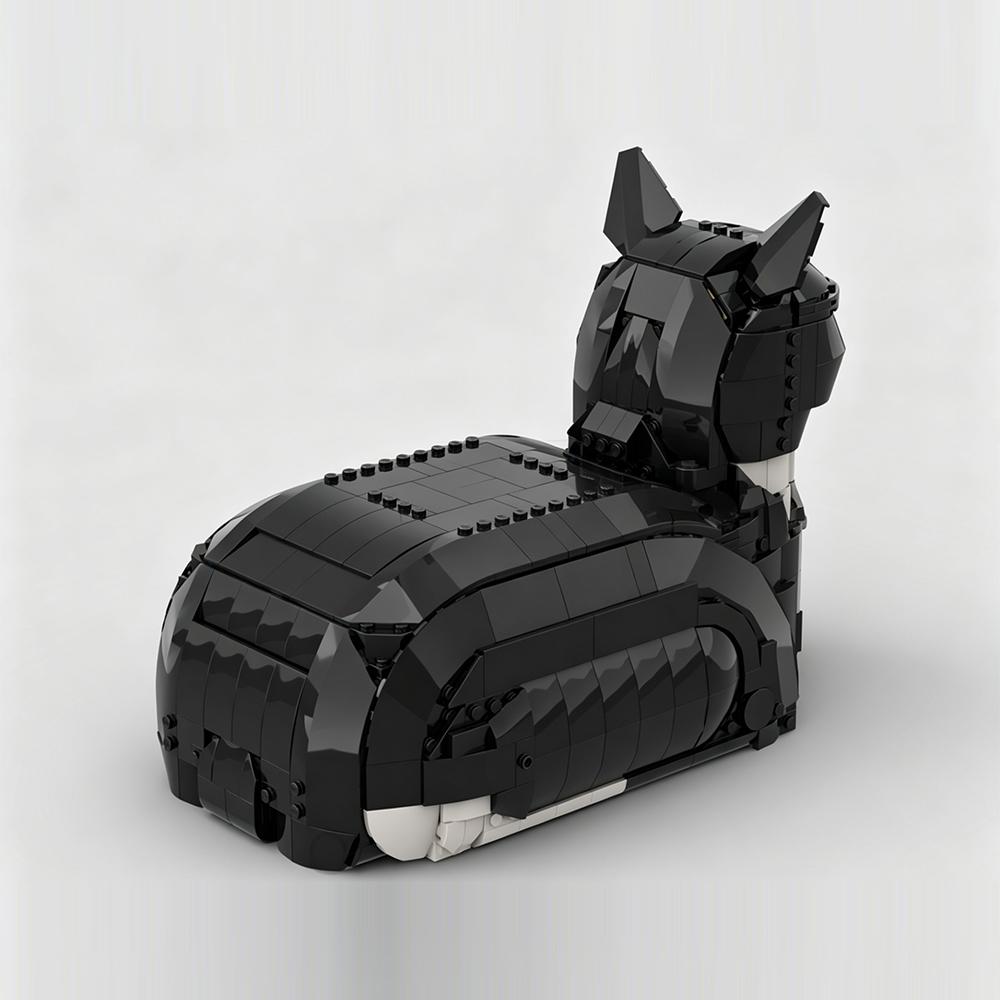 Новый MOC Креативное Животное Черно-Белый Кот Сидящий Модель Строительные Блоки DIY Модульная Сборка Детская Игрушка Мальчик Праздничный Подарок