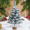 Искусственная новогодняя елка, настольная мини-фигурка из снежного флока, реалистичная
