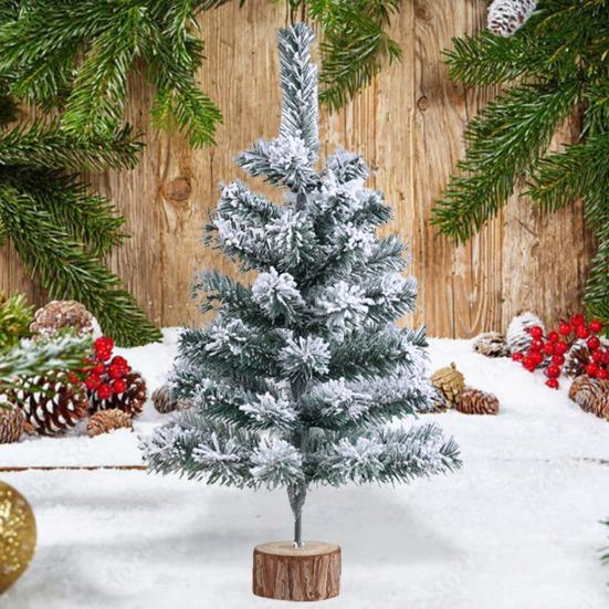 Искусственная новогодняя елка, настольная мини-фигурка из снежного флока, реалистичная