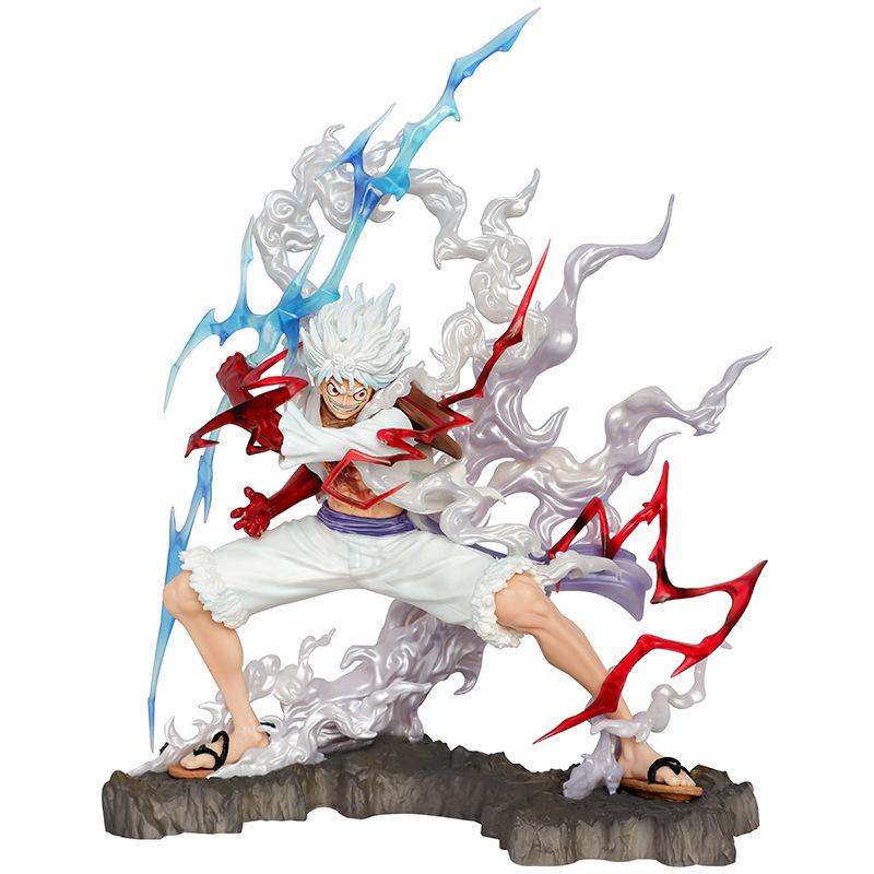 One Piece Статуэтка Луффи Гир 5 Ника Аниме Фигурка Настольная Игрушка Подарок для Мальчиков 28см Гаражные Наборы