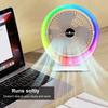USB Charging Colorful LED Desk Fan with Gradient Ambient Light 3-Speed Wind Power 1200mAh Battery