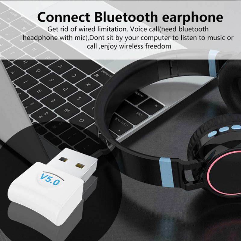 Bluetooth-адаптер Беспроводной USB-адаптер Bluetooth 5.0 для ПК, компьютера, ноутбука, музыки, аудио, Bluetooth