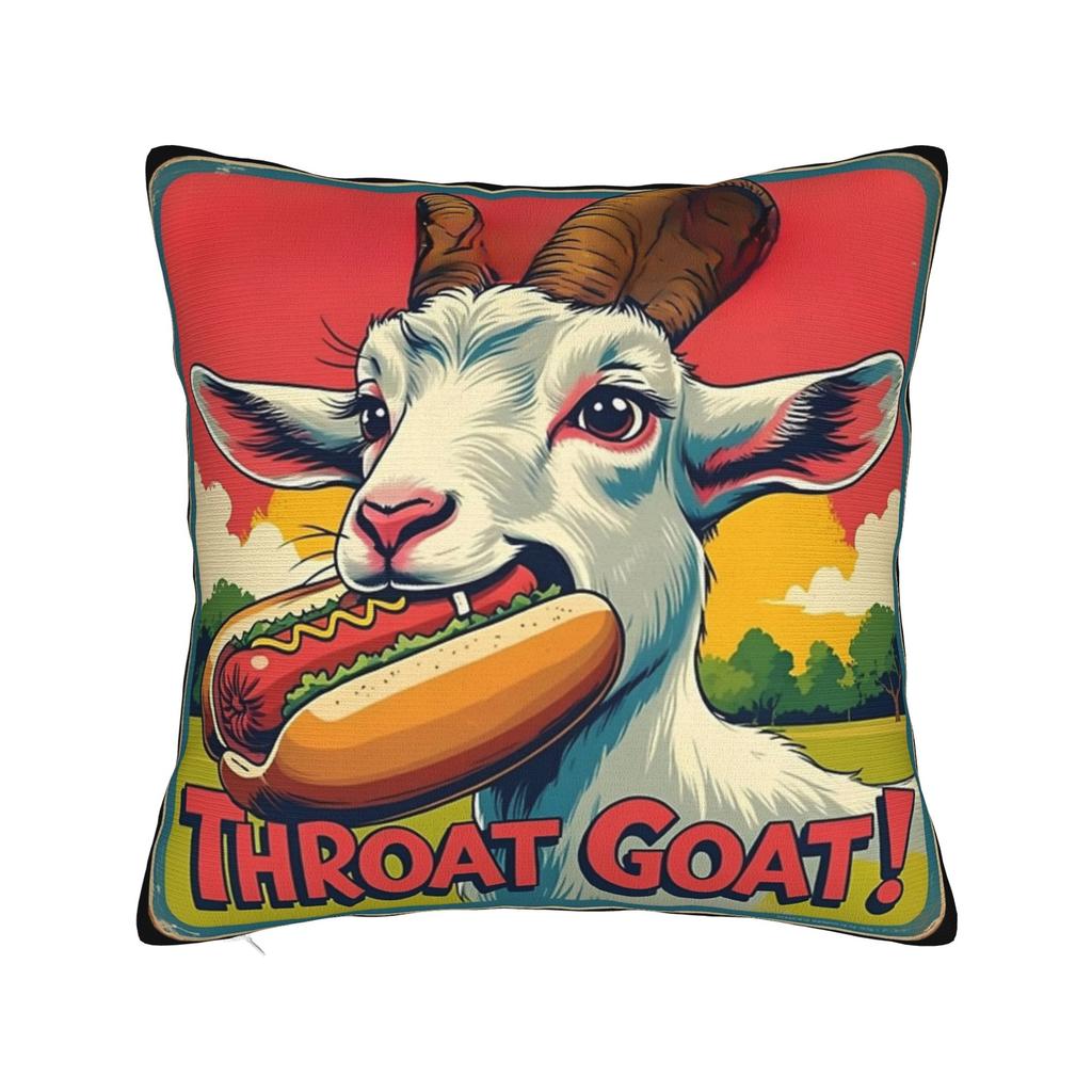 Throat Goat Funny Adult Humor Pillowcase Accessories Printed Cushion Cover Decorative  Throw Pillow Case Cover Seater Multi Size