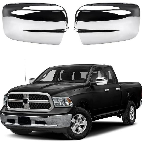 Хромированные Накладки на Зеркала Бокового Вида Совместимы с 2009-2018 Dodge Ram 1500 И -2024 RAM 1500 Classic С Вырезами под Поворотники (Хром-С вырезами)