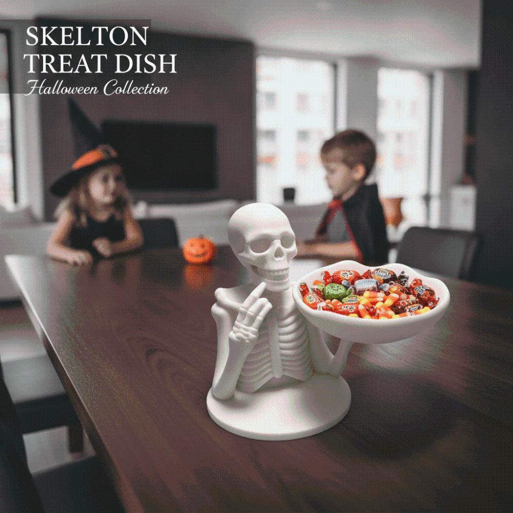 Bone Shape Skull Tray Decor 3D Printed Halloween Key Holder Spooky Jewelry Dish Party Centerpiece