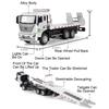 1:32 Flat Trailer Model Car Toy Alloy Diecast Road Rescue Simulation Engineering Vehicle Models Sound Light Toys for Children