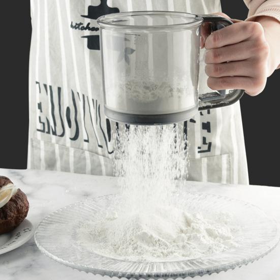 Кухонный сито для муки, пищевой сорт, мелкая сетка из нержавеющей стали, быстрое просеивание, защита от засорения, пресс для одной руки, кривошипный сито для выпечки, фильтр для сока, соевого молока