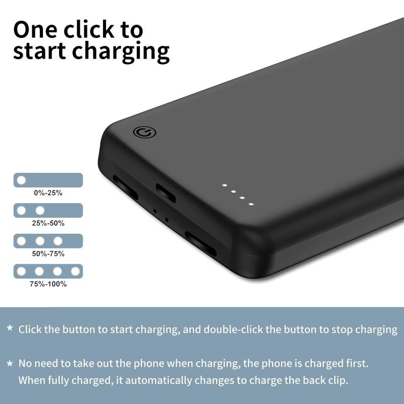 Для Google Pixel 8 Pro 7 6 Pro Беспроводной чехол-зарядка Power Case Power Bank 10000 мАч Беспроводная зарядная крышка