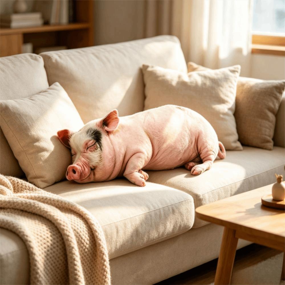 with Sound Pig Plush Toy Simulated Sleeping Simulation Pig Plush Doll Stuffed Pig Toy Car Decor