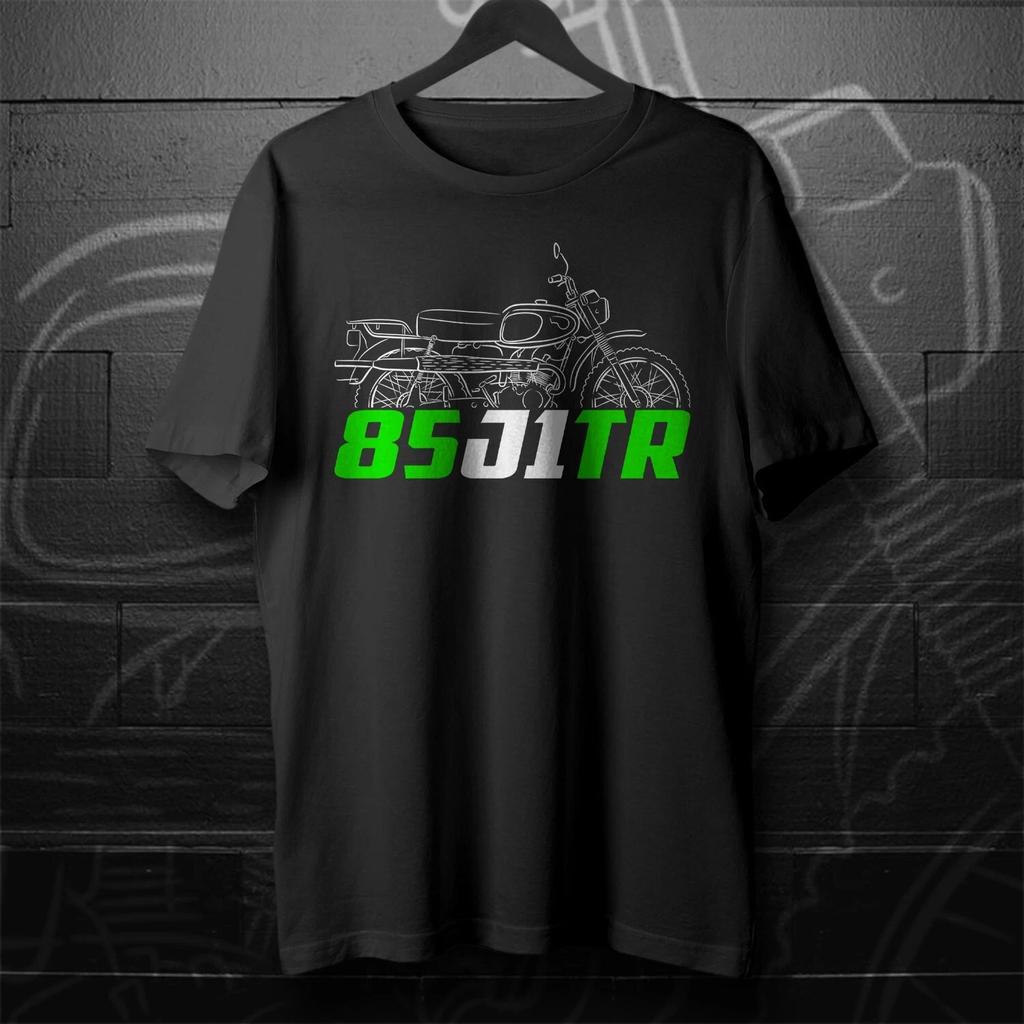 Black men's and women's T-shirt For Kawasaki 85 J1TR J1TRL 1966-67- Motorcycle