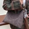 Винтажные однотонные женские сумки через плечо из ПУ-кожи, простая женская сумка-тоут большой вместимости, повседневная универсальная женская сумка-мессенджер