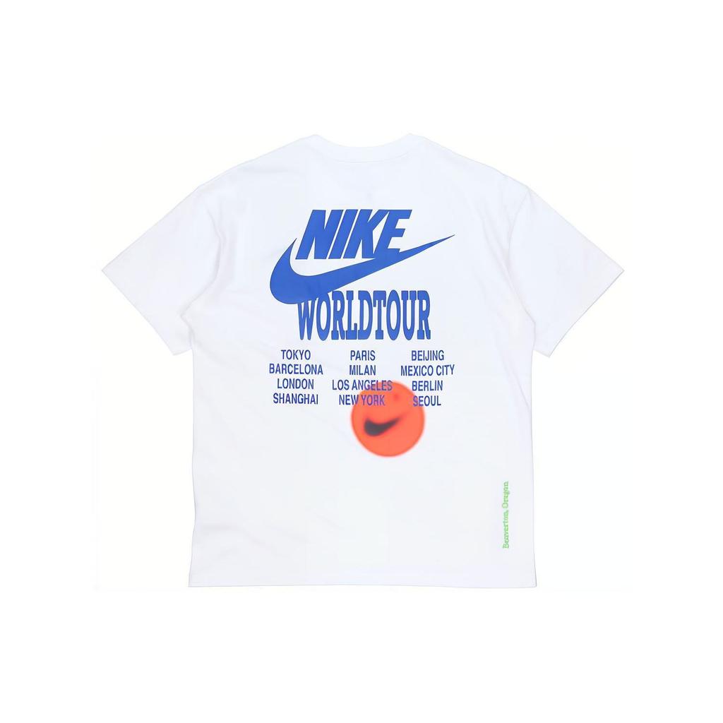 Nike World Tour Edition Logo Crew Neck T-Shirt Men Tops White DA0990-100