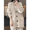 Fashion Long Sleeve Loose V-neck Cardigan Sweater Women Winter Solid Single Breasted Casual Knitted Cardigans Coat Women Vintage Knit Outerwear 25518