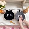 Мультяшное полотенце для рук Мягкое впитывающее полотенце с вышитыми глазами Детское милое полотенце для рук с петлей для подвешивания для кухни Ванной комнаты