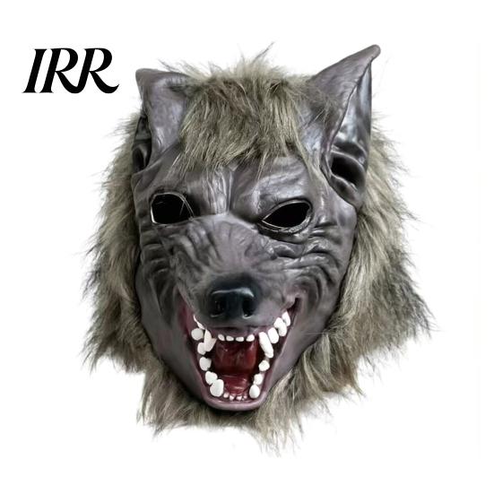 Halloween Mask for Adults Werewolf Full Head Mask, Latex Wolf Cosplay Headgear with Realistic Hair Fur, Party Haunted House Prop, Adjustable