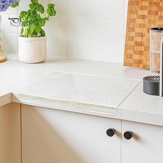 Акриловая разделочная доска с бортиком, нескользящая, прозрачная, разделочная доска для кухни, Г-образная, разделочная доска для овощей, тортов, пиццы, сэндвичей