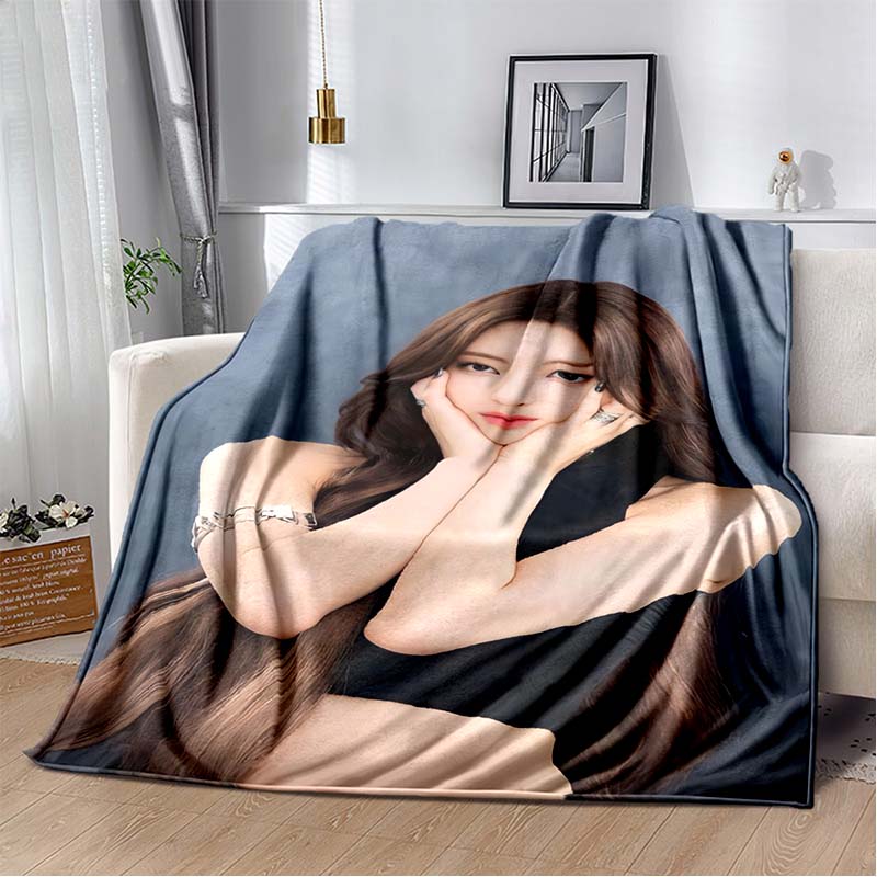 3D Printed Flannel Blanket I-ILLIT Combo K-POP Home Sofa Bed Blanket | Birthday Gift, Customizable