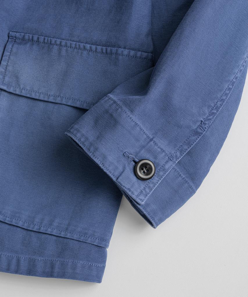 BEHEAVYER Dyed C/L French Db Jacket Faded Blue