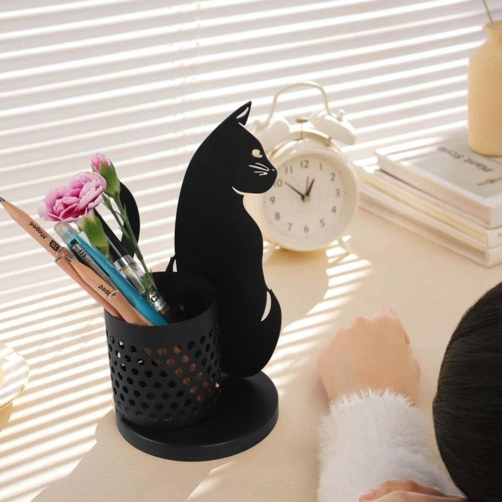 Multifunction Pen Container Cat Cosmetics Storage Box Portable Storage Bucket