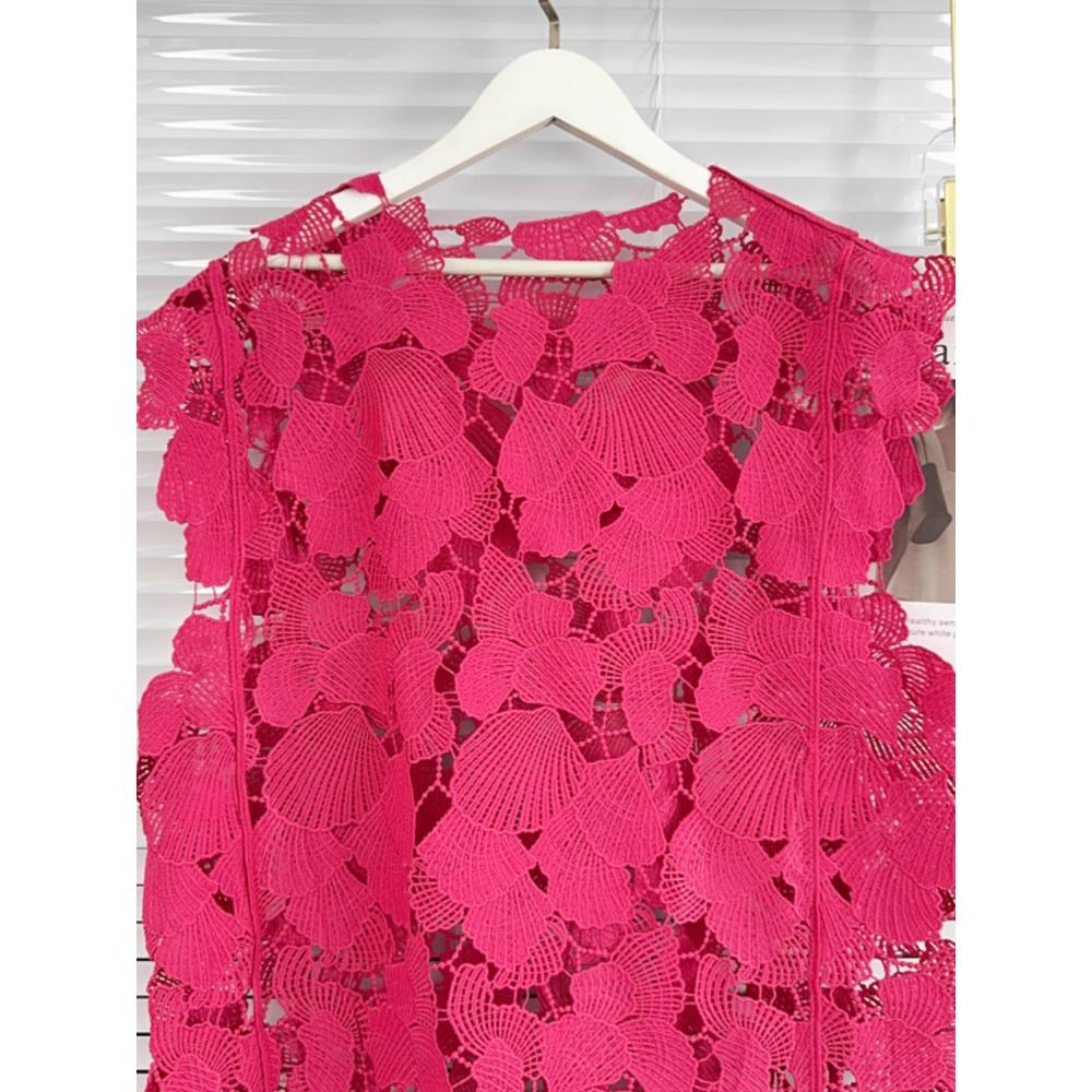 Dimanaf 2024 New Summer Women Vest T-Shirt Sleeveless Basic Fashion Tops Lace Tees Casual Loose Tees 259