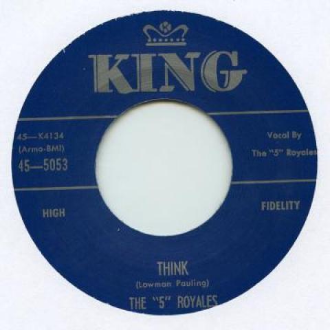 7-дюймовая пластинка 5 ROYALES - Think / Dedicated To The One I Love 455098 King UK 1957 Великобритания Блюз