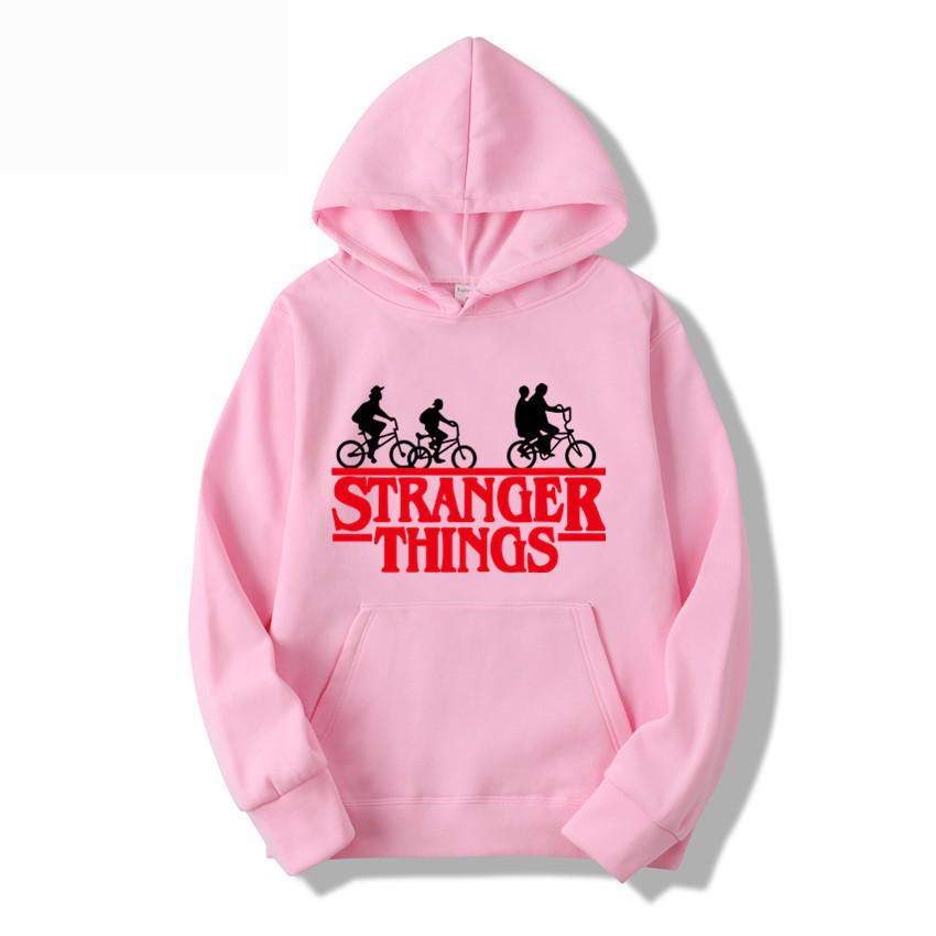 Толстовка с капюшоном и принтом Stranger Things, на флисовой подкладке
