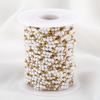 1 Meter Stainless Steel 3mm Gold Beaded Stone Pearls Chains for DIY Jewelry Findings Necklace Bracelet Supplies Earrings Making