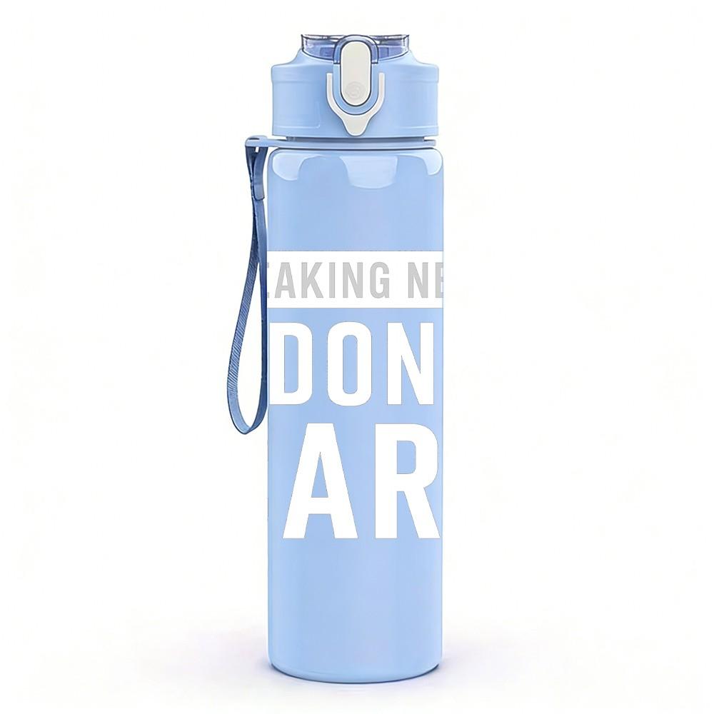 1PC Breaking News I Dont Care 750ml Color Plastic Sports Water Bottle Leakproof Flip Straw Lid Suitable for Sports Office Home Use