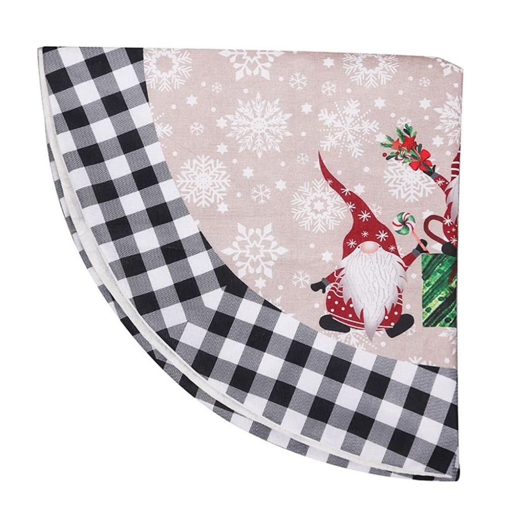 New Year Cloth/Linen Xmas Layout Floor Mat Cover Xmas Decor Christmas Carpet Xmas Tree Skirt