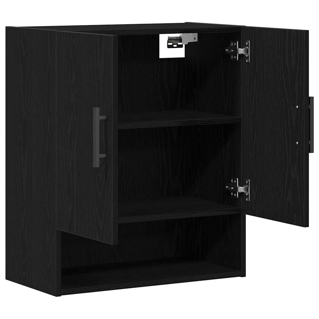 Wall Mounted Cabinet in Black Oak Effect 60 x 31 x 70 cm
