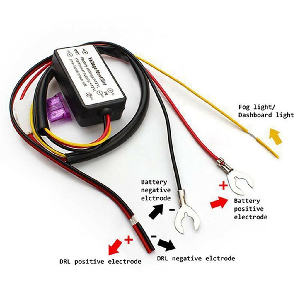 TAMOSH 2X Car LED Daytime Running Light Controller Relay Harness Dimmer Switch On/Off 12-18V Fog Light Controller DRL Controller, 750112243