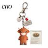 Metal Keychain A Little Highland Cow for You Keychain, 3D Resin Keyring with Birthstone Comforting Gift & Sentiment Card, Your Daily Reminder of Quiet