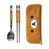 Rilakkuma Slim Spoon Case Set Face, Brown, Spoon + Chopsticks + Case, Korean Popular Tableware