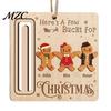 Santa Claus Hanging Decorations Rustic Reindeer Money Holder Ornament, Wooden Cash Gift Card Vintage Style Wood Ornaments Clip with Slot, Christmas