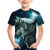 Summer Wolf Fashion 3D T Shirt Funny Animal Children Tee Shirts Casual Deer Short Sleeve Cartoon Kids Top Boys Girls