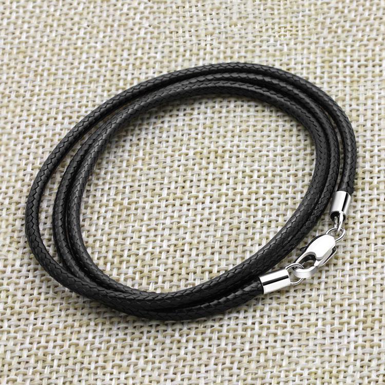 Кожаный шнурок-ожерелье, шнурок с подвеской для мужчин и женщин, черный и красный, вощеный кожаный шнур.
