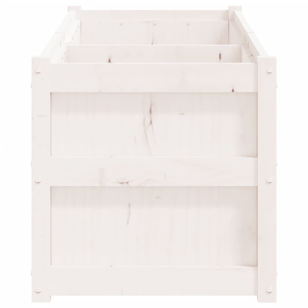 Plant Box White 150x50x50 cm Solid Pine Wood