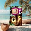 Fairy tale cute cartoon Masha and the Bear beach towel, outdoor camping beach towel for vacation swimming, outdoor pool, absorbent bath towel, H1