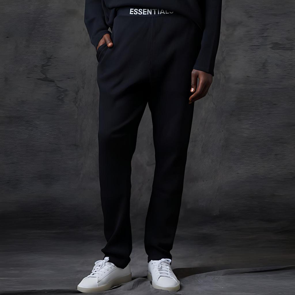 Fear of God Essentials Теплые брюки с флисовой подкладкой FW20 с эластичным поясом и боковыми карманами, унисекс, Черный FOG-FW20-186